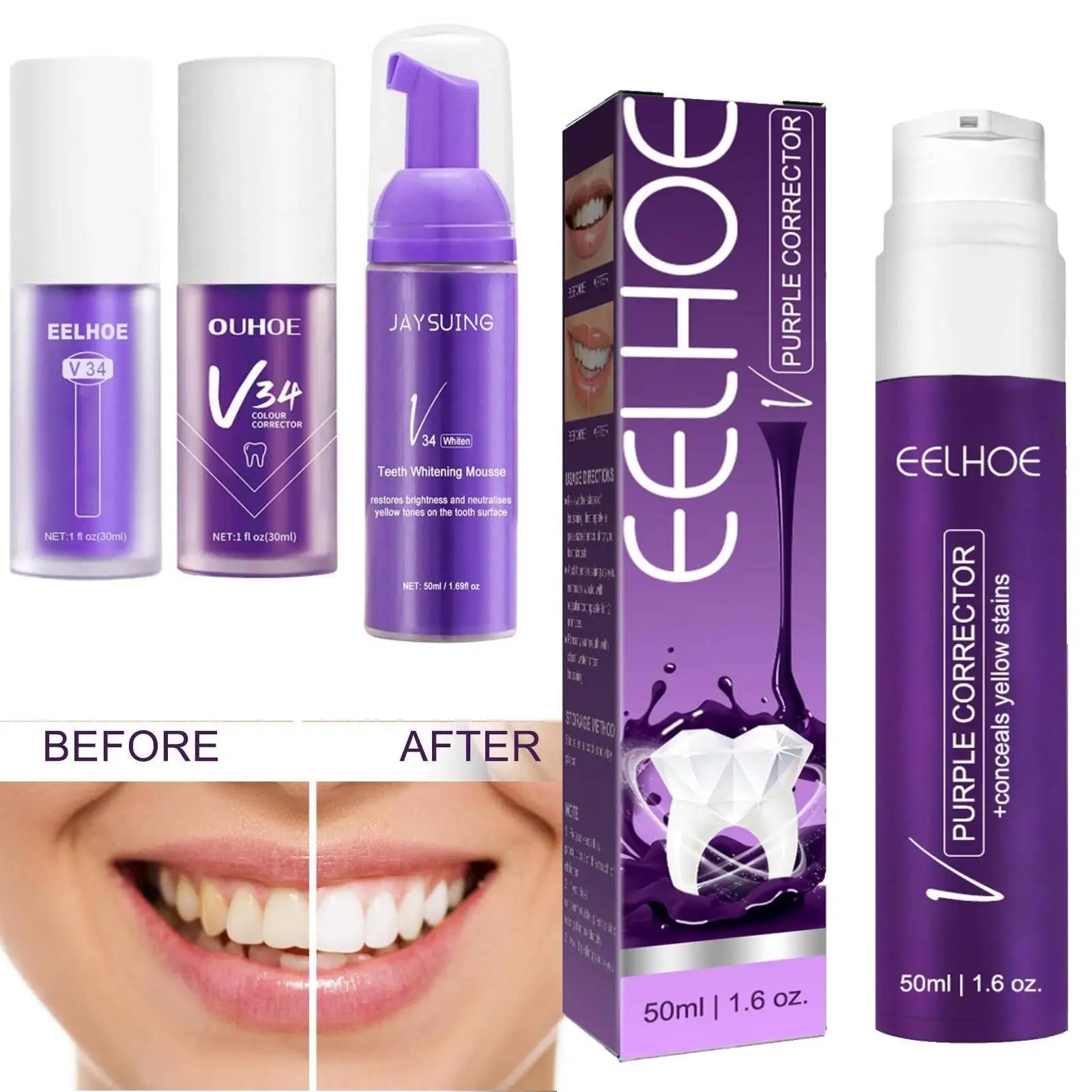 EELHOE PURPLE WHITENING TOOTHPASTE