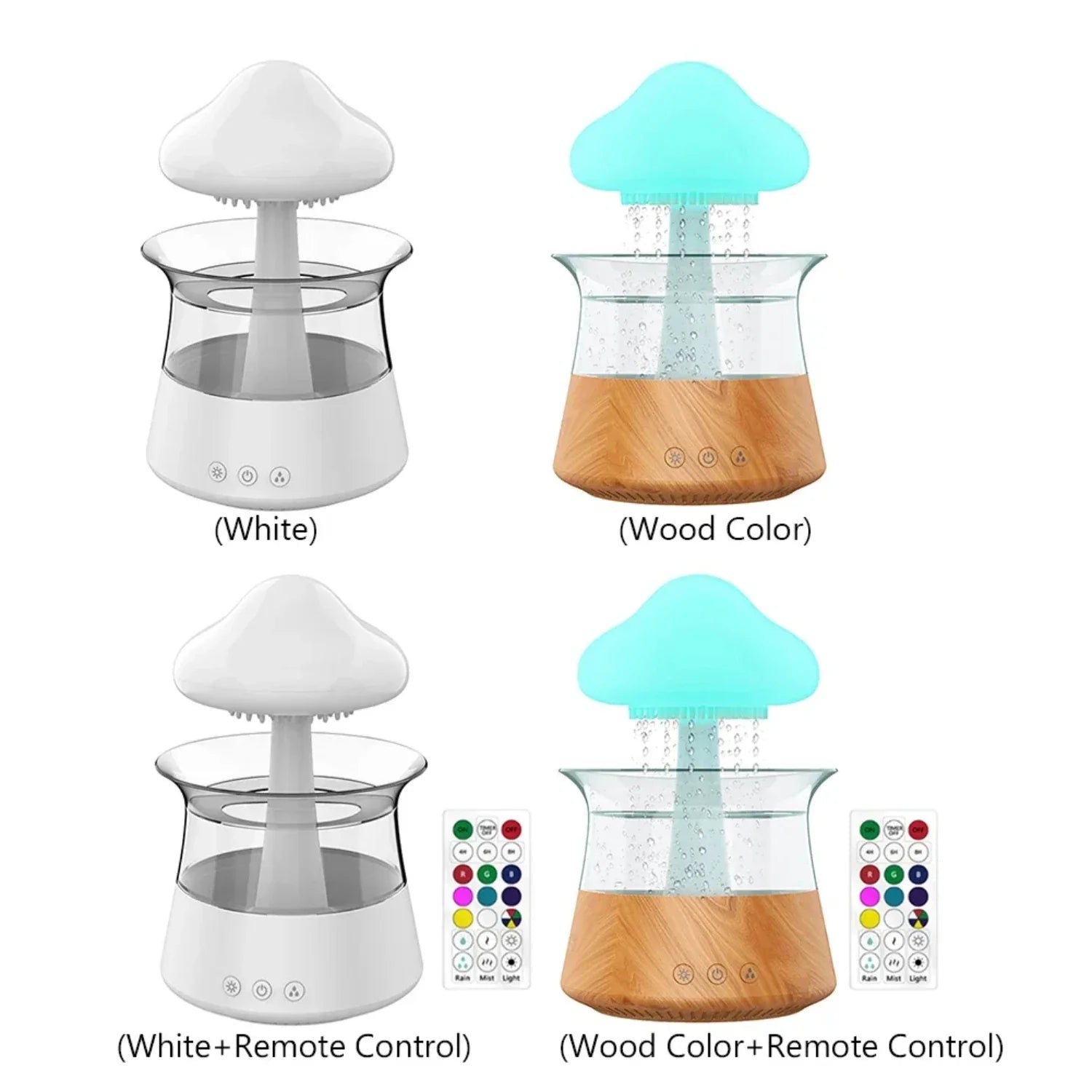 300mL Mushroom Humidifier - مرطب الهواء مع ضوء ليلي