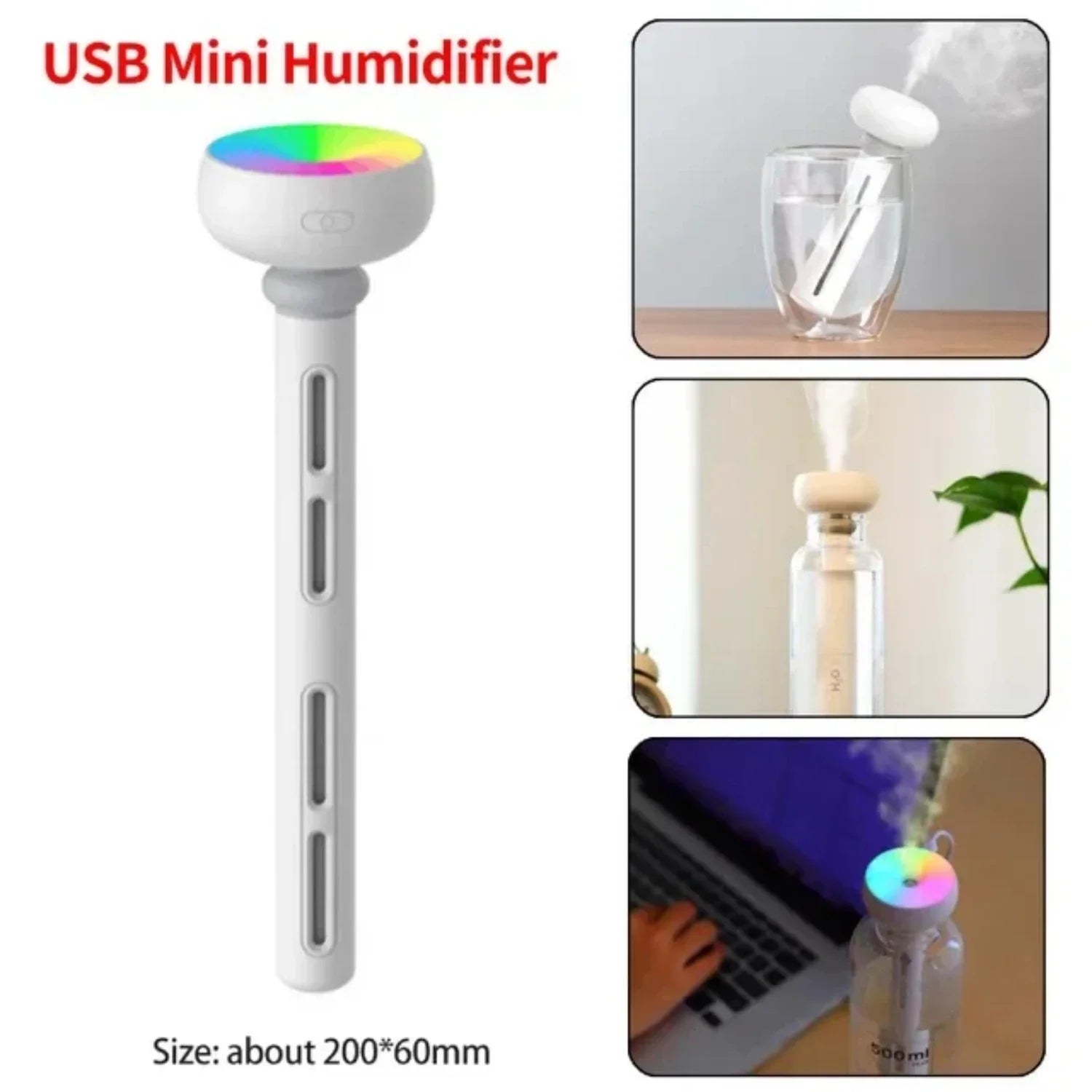 300mL Mushroom Humidifier - مرطب الهواء مع ضوء ليلي